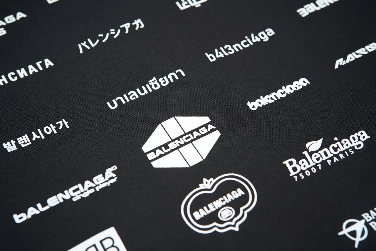 Balenciaga Classic LOGO 💰P85 32s 240g Authentic +Sizes ＋ Logo Size：Xs-L ：Black